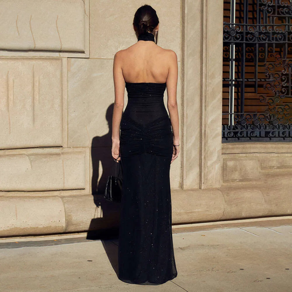 Hot Selling New Sexy and Fashionable High-end Slim Fit Strapless Backless Patchwork Fishtail Dress Long Skirt F42859