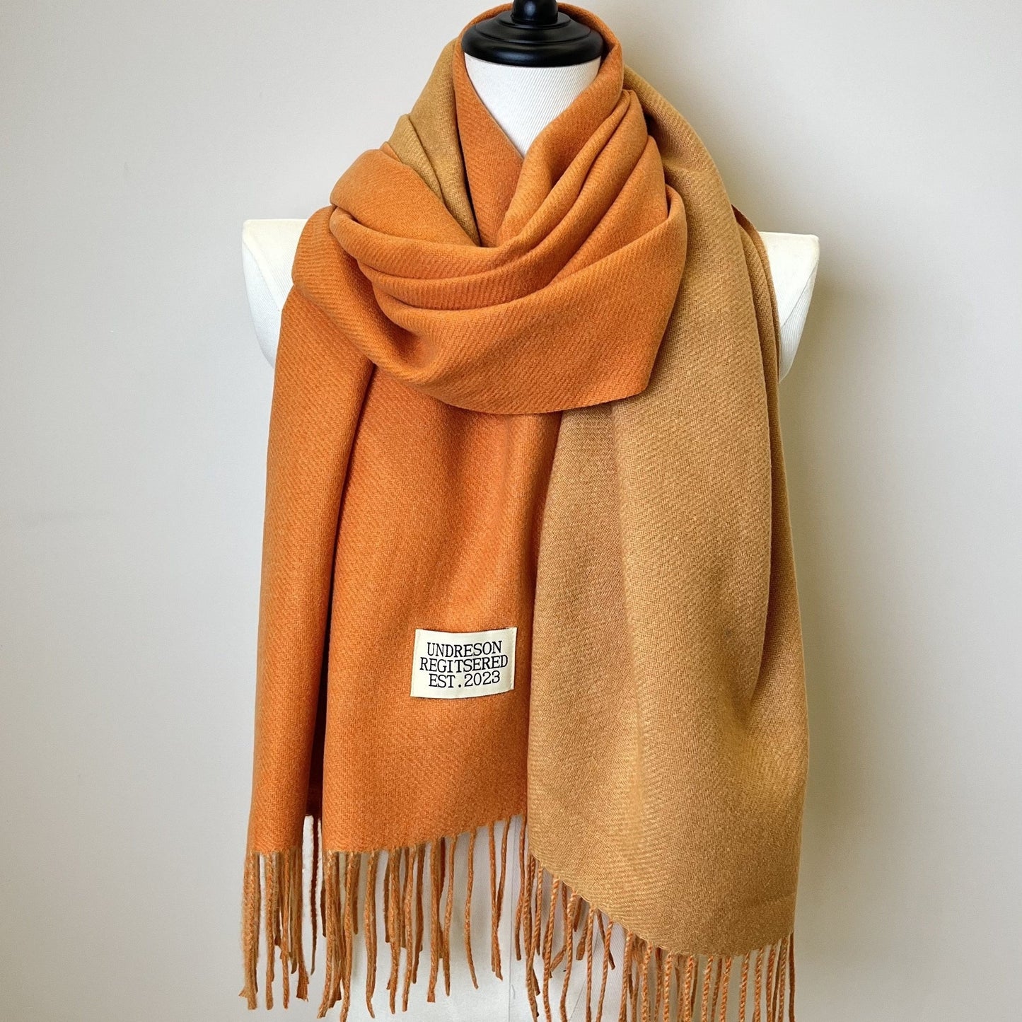 Double-Sided Two-Color Scarf - Soft, Warm, and Windproof Knitted Shawl for Unisex - Autumn Winter Coldproof Neck Guard with Tassel