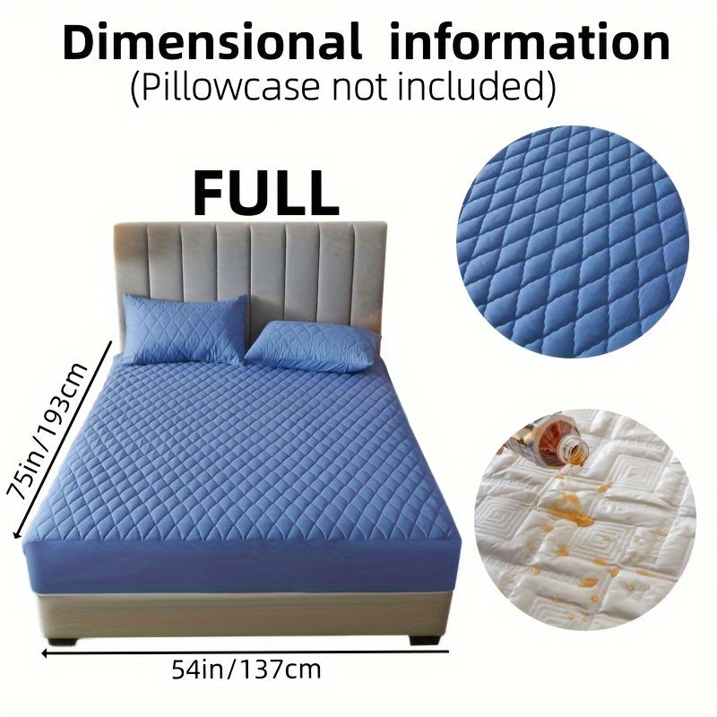 1pc Solid Color Luxurious Mattress Protector - Waterproof, Soft & Cozy Cover - Non-slip All-inclusive Guest Room Bedding - Excludes Pillowcase & Pillow Insert