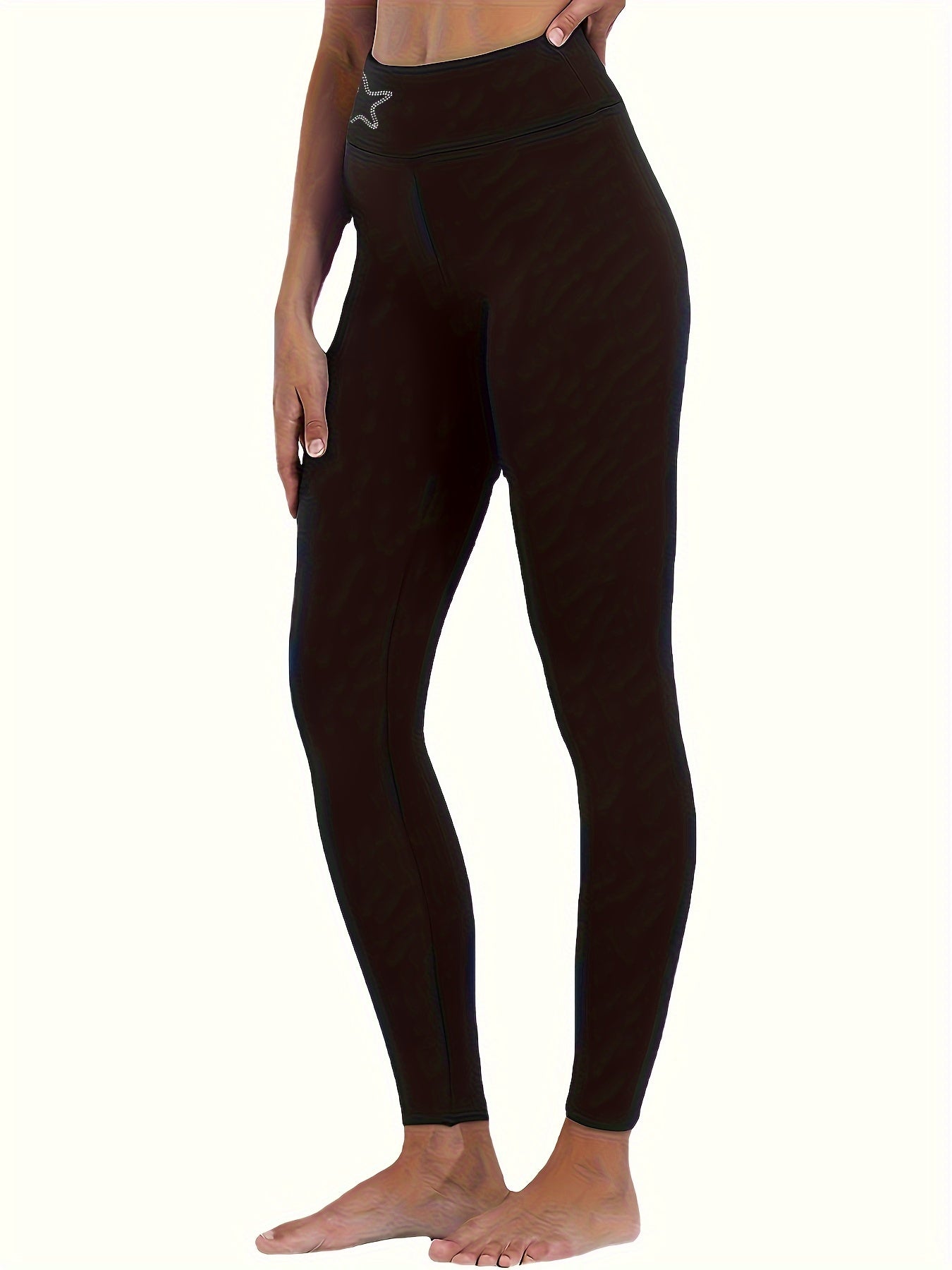 Fleece Lined High Waist Leggings, Casual Skinny Warm Leggings, Women's Clothing