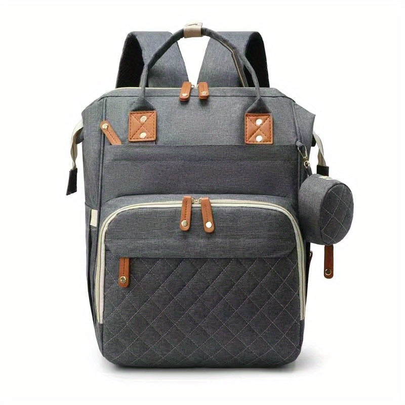 Versatile Large-Capacity Mommy Backpack - Organized Compartments for Bottles & Diapers - Ideal Holiday Gift
