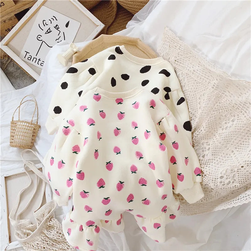 Baby & Kids Clothing Girl's Dresses Winter Fashion Sweet Cute Plush Warm A-line Princess Skirt With Ruffles For Children Clothes Dobby