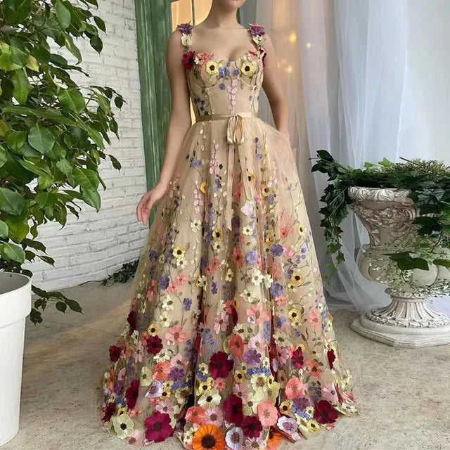 borboleta Applique Women Vintage Dress Mint Green Sleeveless Long Tulle Ball Gown Evening Party Prom Gown Year Banquet Gifts 240425