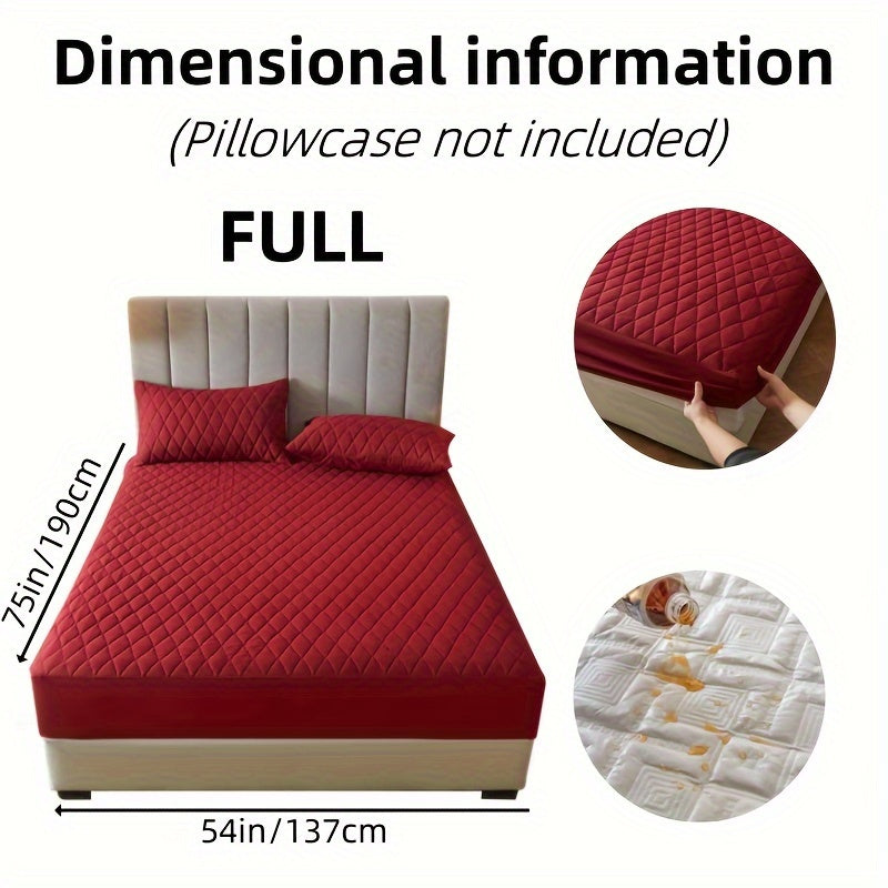 1pc Solid Color Luxurious Mattress Protector - Waterproof, Soft & Cozy Cover - Non-slip All-inclusive Guest Room Bedding - Excludes Pillowcase & Pillow Insert