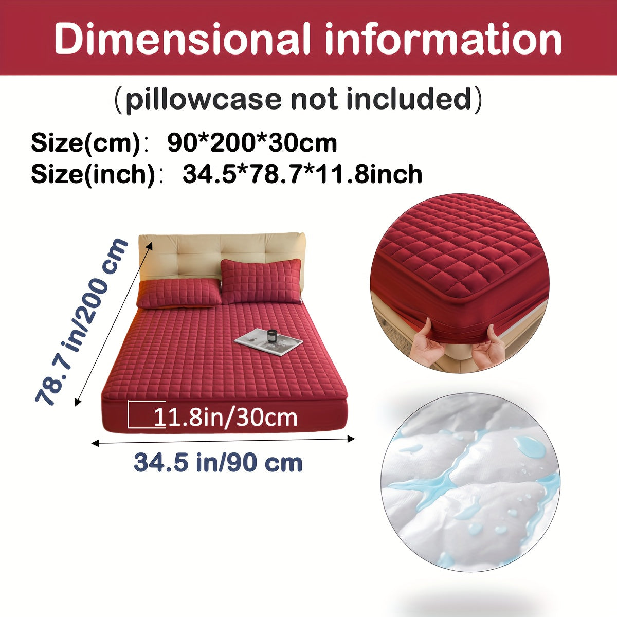 1pc Deluxe Hypoallergenic Mattress Protector - Deep Pocket, Quilted, Waterproof and Soft, for Comfortable Sleep in Bedroom or Guest Room