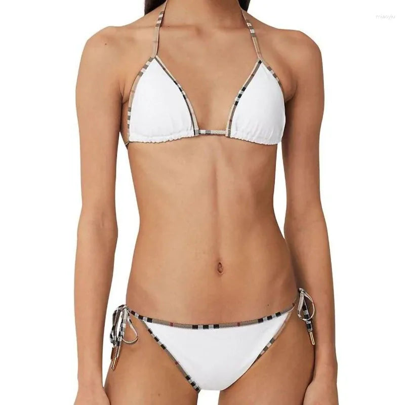 Women's Swimwear Classic Plaid Bikini Women Swimsuit Set Designer Brand Fashion Sexy Elegant Beach Thong Female Summer Clothing