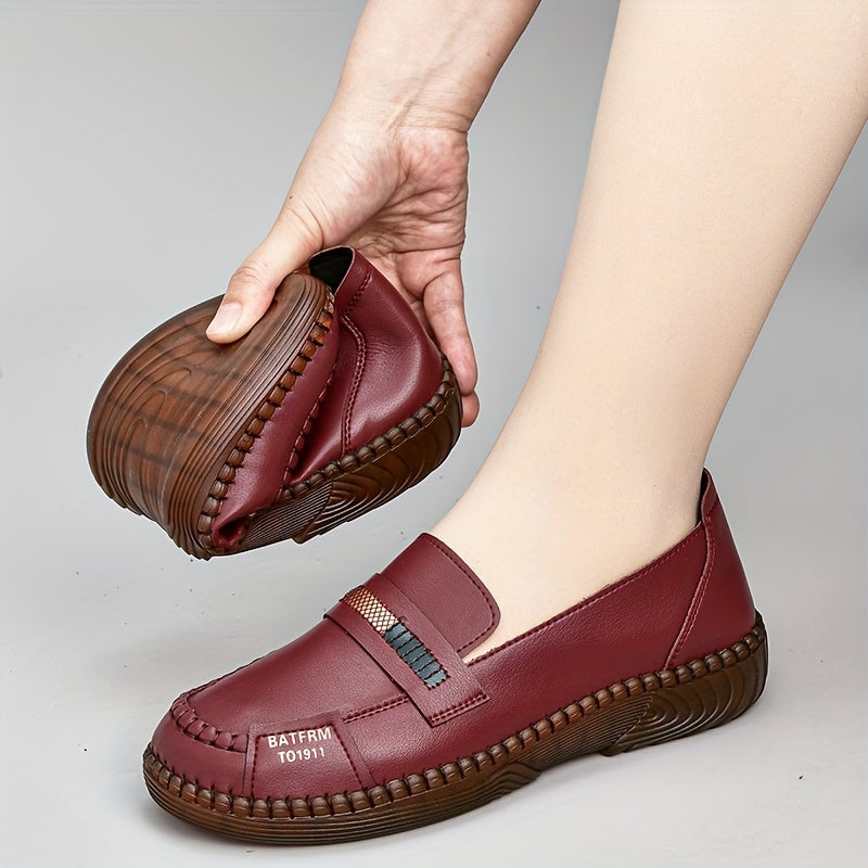 Comfortable Soft Sole Round Toe Flat Shoes - Lightweight, Embroidered, Breathable Microfiber Upper, Superfine Fiber Lining, Slip-Resistant PVC Sole, Perfect for All-Season Walking and Outdoor Activities