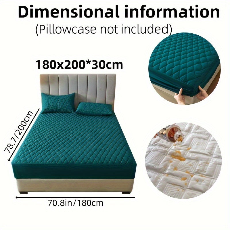 1pc Solid Color Luxurious Mattress Protector - Waterproof, Soft & Cozy Cover - Non-slip All-inclusive Guest Room Bedding - Excludes Pillowcase & Pillow Insert