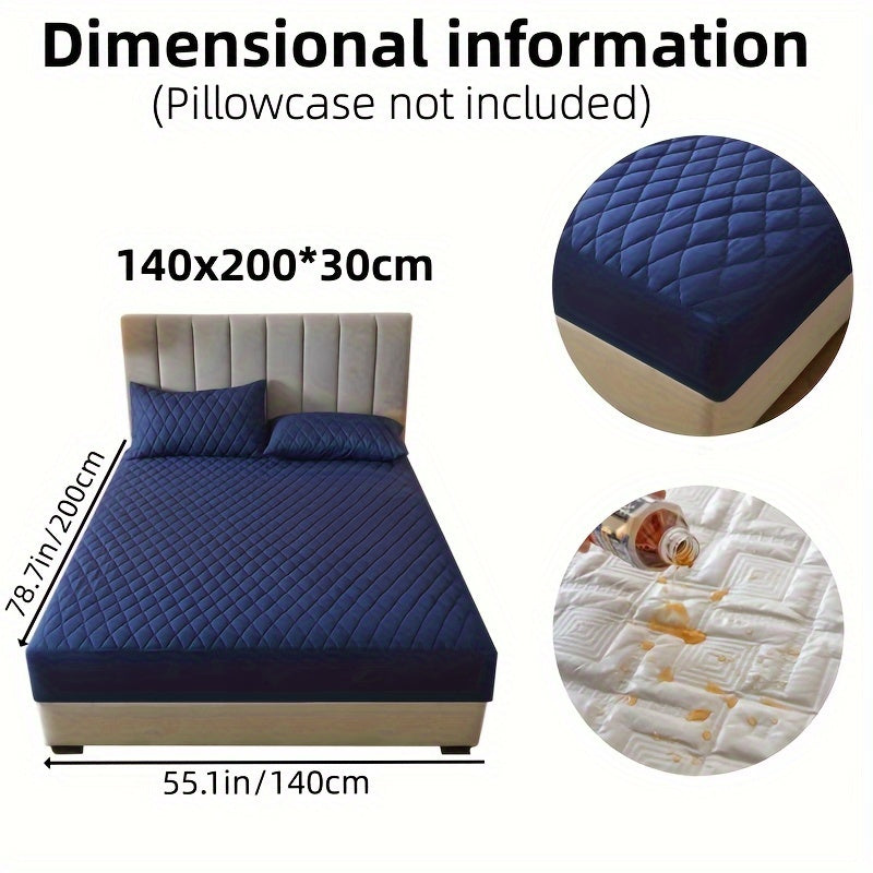 1pc Solid Color Luxurious Mattress Protector - Waterproof, Soft & Cozy Cover - Non-slip All-inclusive Guest Room Bedding - Excludes Pillowcase & Pillow Insert
