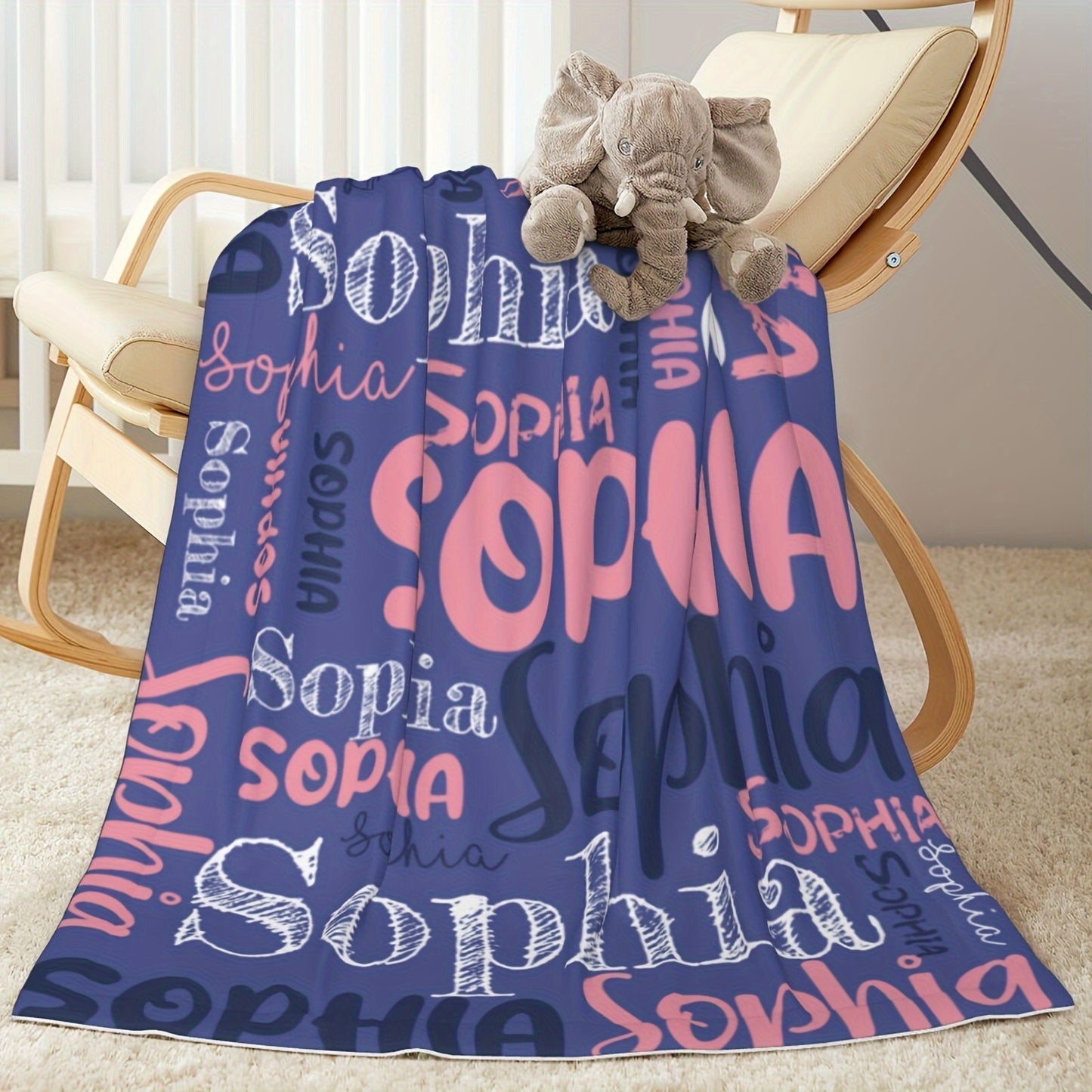 Custom Name Blanket - Soft Flannel, All-Season, Anti-Allergy, Machine Washable - Perfect for Couch, Bed, Office, and Camping