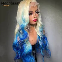 Peruvian Hair Wine Red Blonde Highlight Colored Body Wave Lace Front Wigs HD 13x4 Lace Frontal Wig PrePlucked Synthetic Closure Preplucked