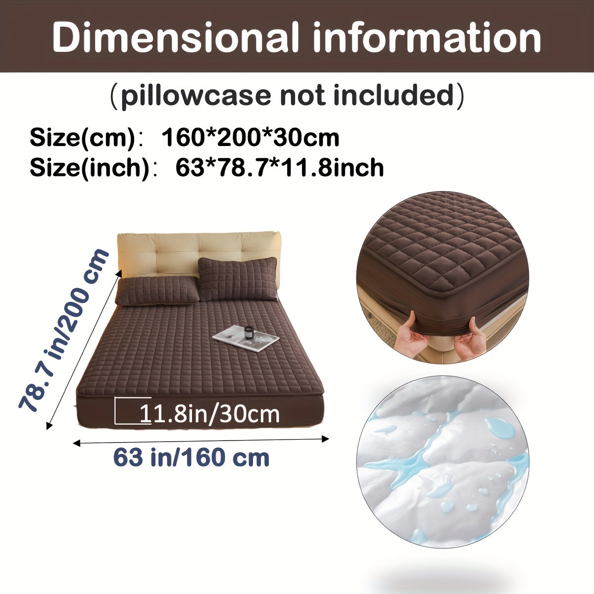 1pc Deluxe Hypoallergenic Mattress Protector - Deep Pocket, Quilted, Waterproof and Soft, for Comfortable Sleep in Bedroom or Guest Room