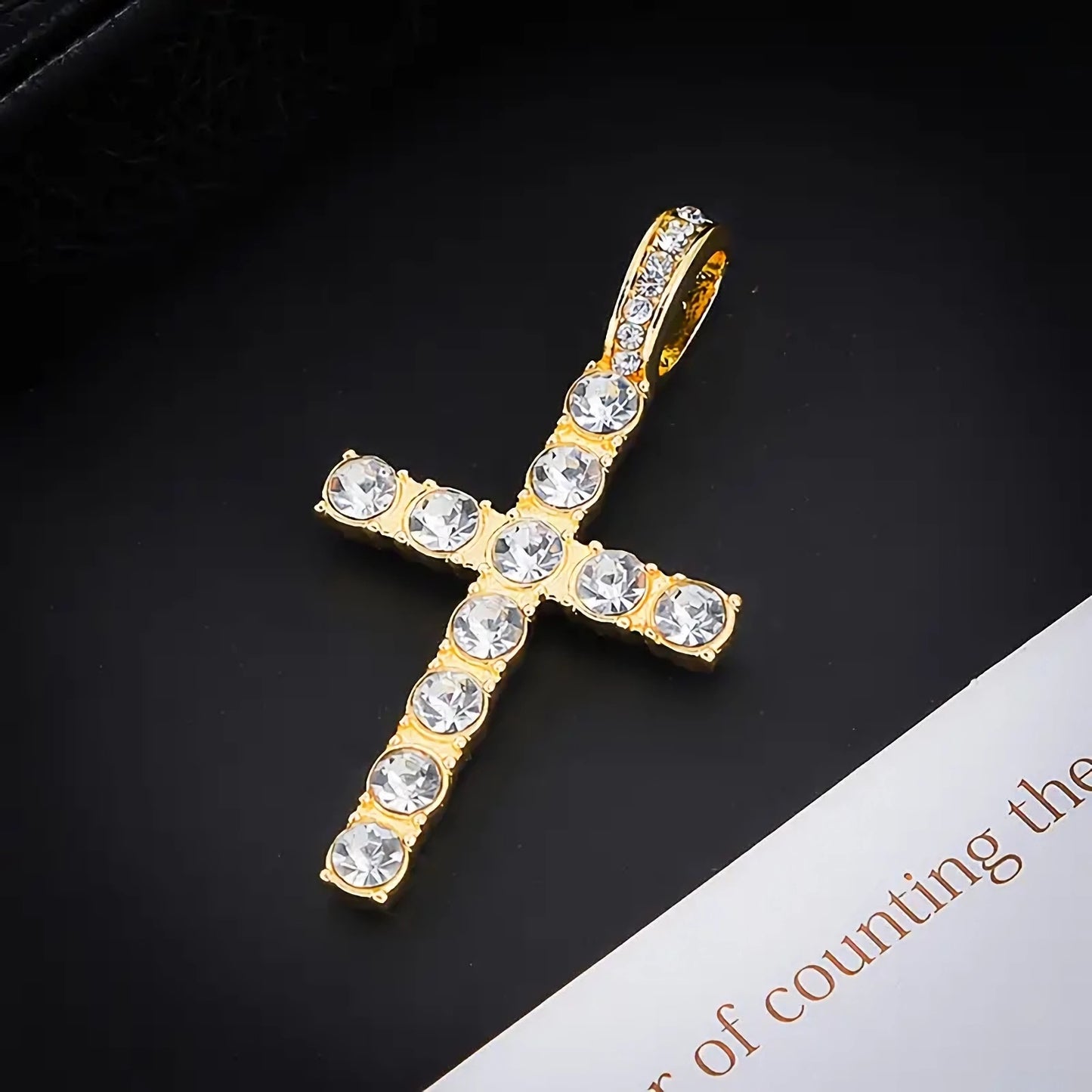 Hip hop cross pendant necklace, Cuban chain necklace, fashion accessories for men and women, birthday gifts
