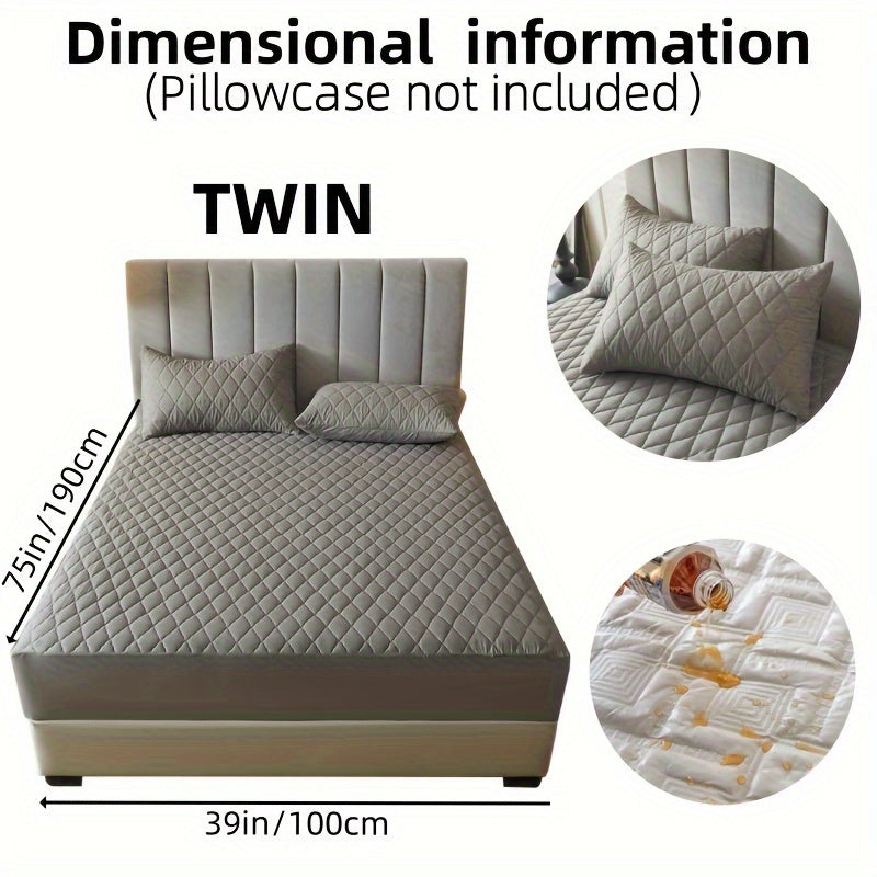 1pc Solid Color Luxurious Mattress Protector - Waterproof, Soft & Cozy Cover - Non-slip All-inclusive Guest Room Bedding - Excludes Pillowcase & Pillow Insert