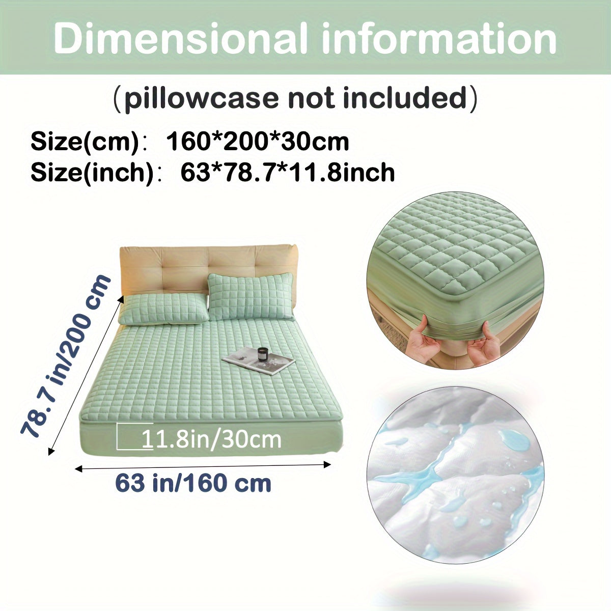 1pc Deluxe Hypoallergenic Mattress Protector - Deep Pocket, Quilted, Waterproof and Soft, for Comfortable Sleep in Bedroom or Guest Room