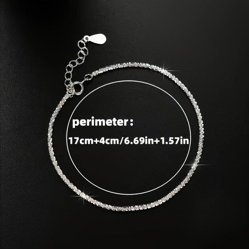 Luxurious 925 Silver-Plated Sparkling Bracelet - Slim, Adjustable, and Durable Design for Daily Wear - Perfect Holiday Gift for Beautiful Women, Ideal for Any Occasion