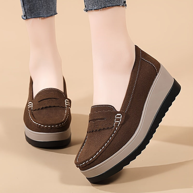 Stylish Womens Hollow Wedge Loafers - Breathable, Soft, and Comfortable Round Toe Slip-On Shoes with Casual Soft Sole for Outdoor and Daily Wear - Perfect for Spring and Summer