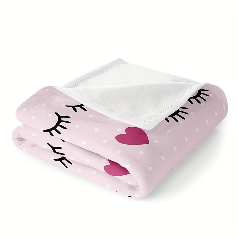 1pc Soft Abstract Eyelashes Nap Blanket - Throws for Couch, Bed, Sofa, and Travel - Ultra-Soft, Air-Conditioning, Birthday Gift Idea, Cozy, Lightweight, and Compact