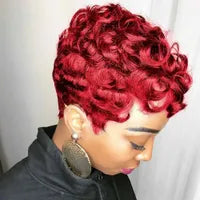 Synthetic Wigs Short Pixie Wigs for Black Women Short Black Curly Pixie Wigs Synthetic Hair Wigs for Black Women Natural Wavy Black Pixie Cut 240329