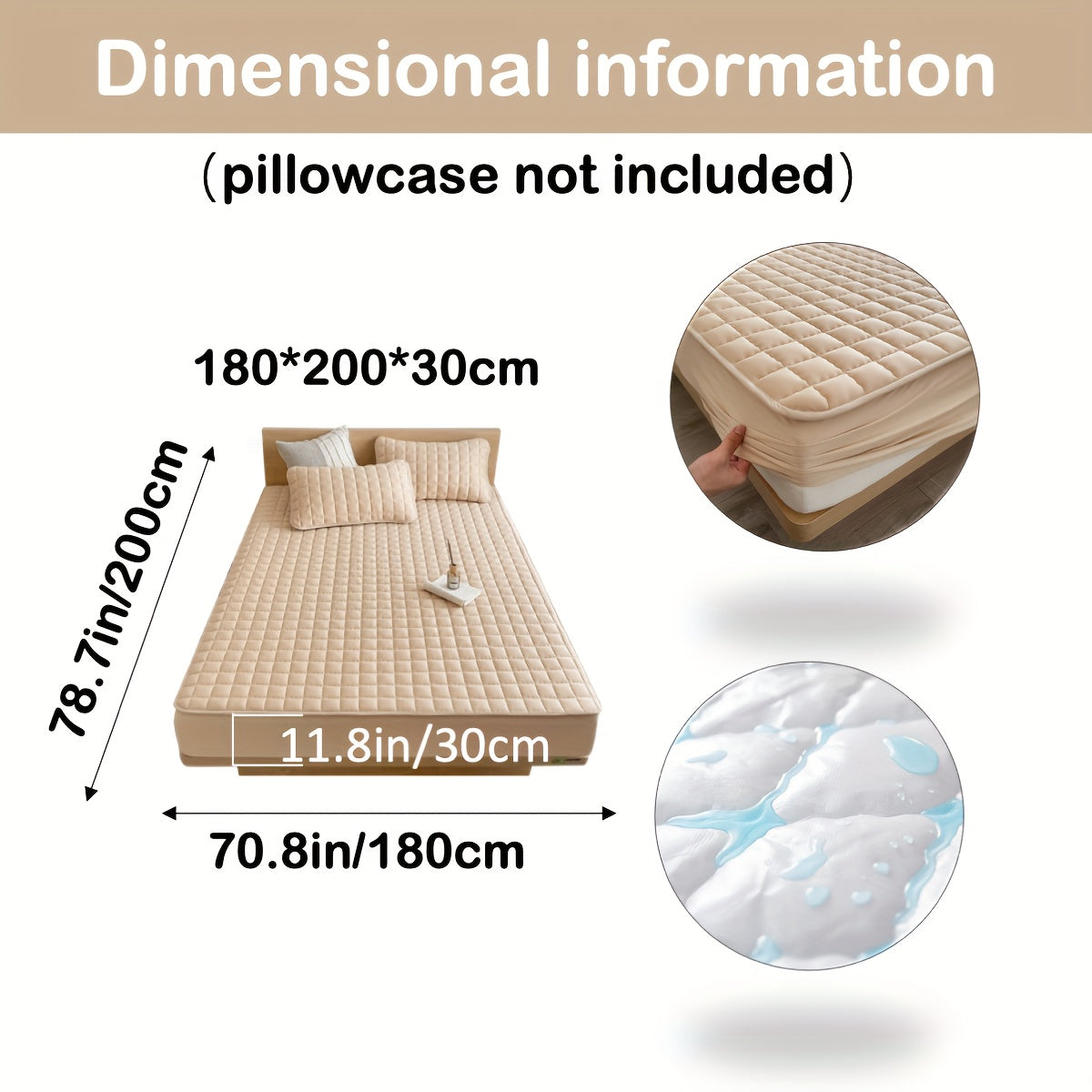 1pc Deluxe Hypoallergenic Mattress Protector - Deep Pocket, Quilted, Waterproof and Soft, for Comfortable Sleep in Bedroom or Guest Room