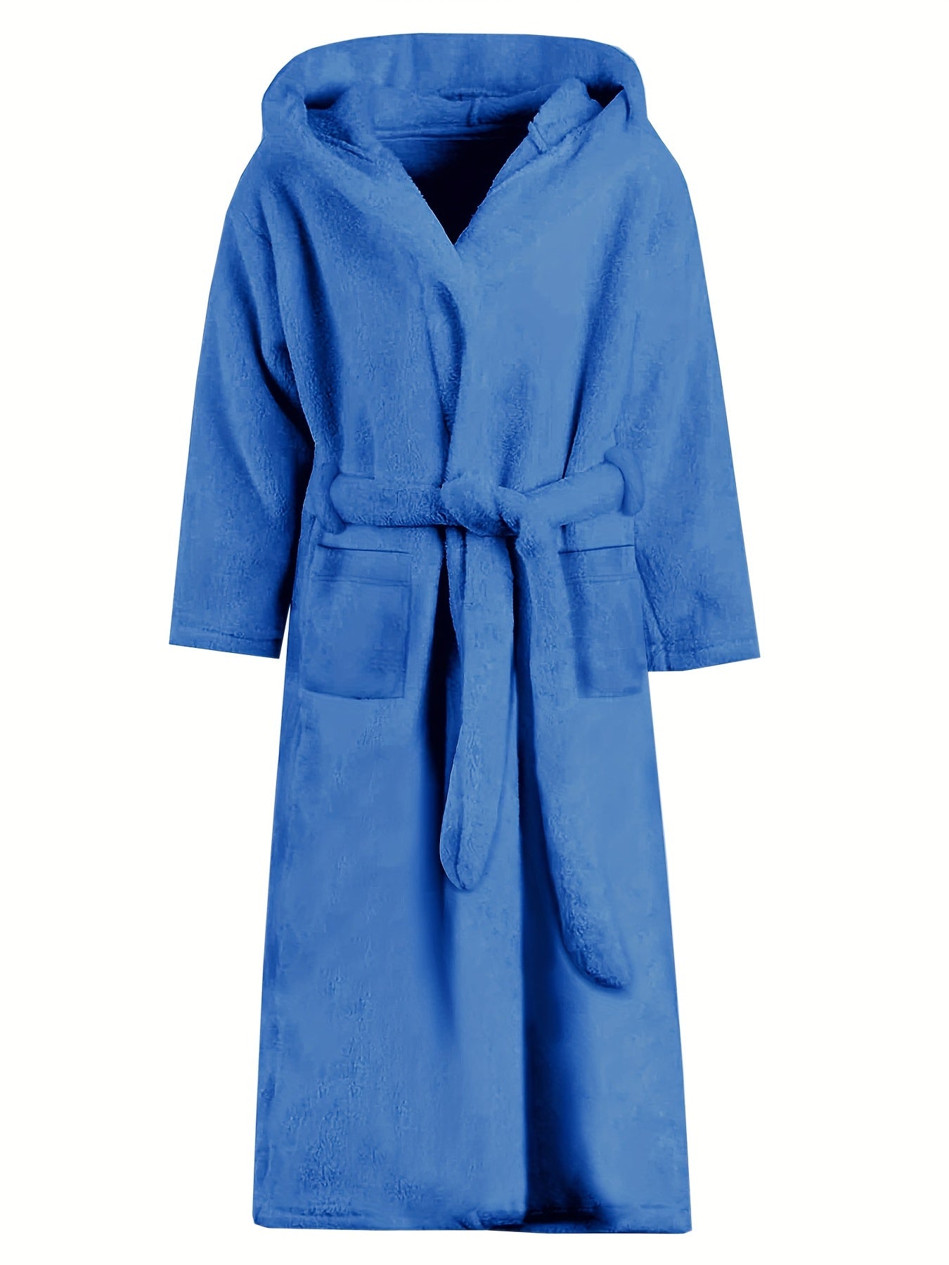 Ultra-Soft Men's Fleece Robe - Hooded Home Pajamas with Pocket, One-Piece Kimono Style Night-Robe for Warmth and Comfort After Bath - Cozy Winter Loungewear for Relaxation