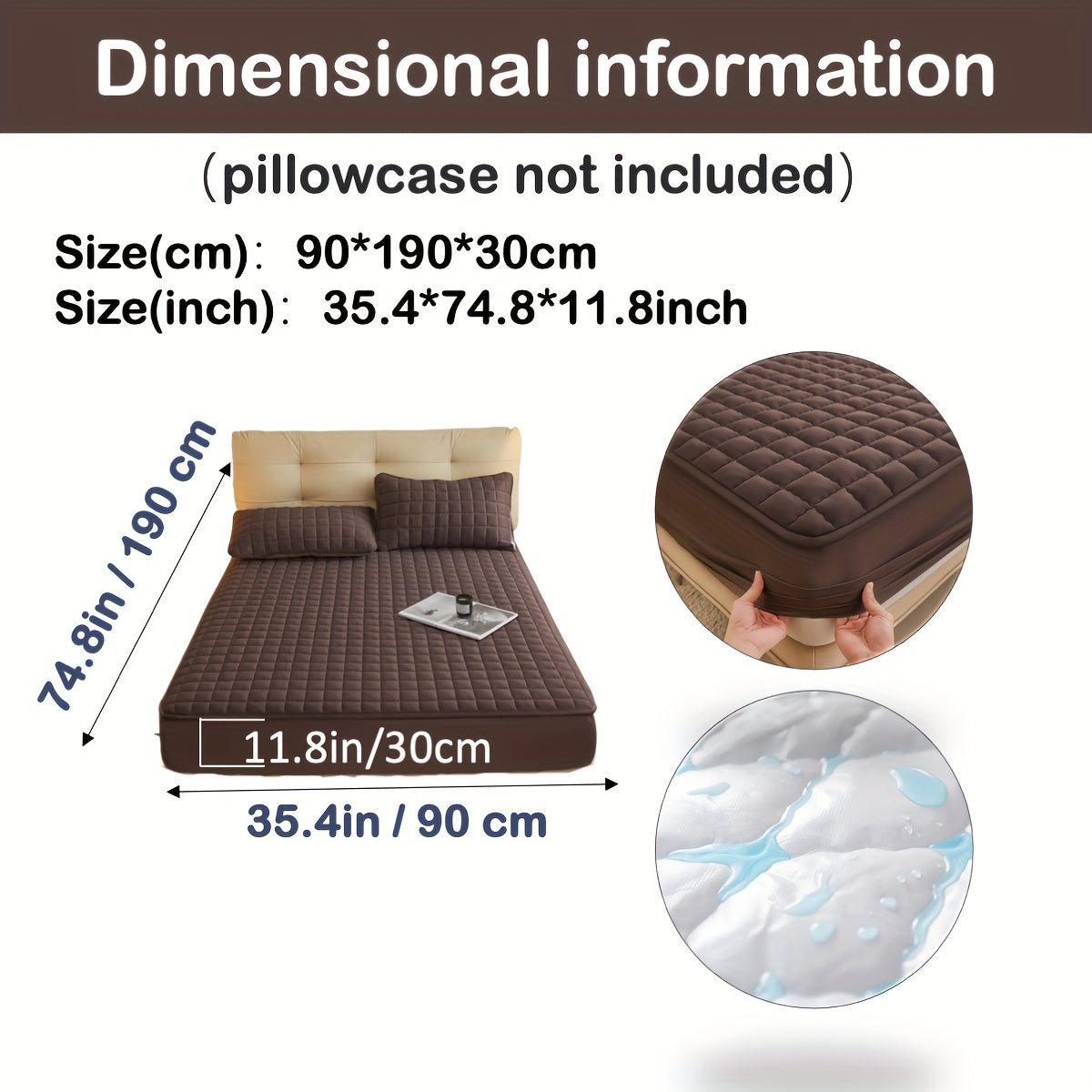 1pc Deluxe Hypoallergenic Mattress Protector - Deep Pocket, Quilted, Waterproof and Soft, for Comfortable Sleep in Bedroom or Guest Room