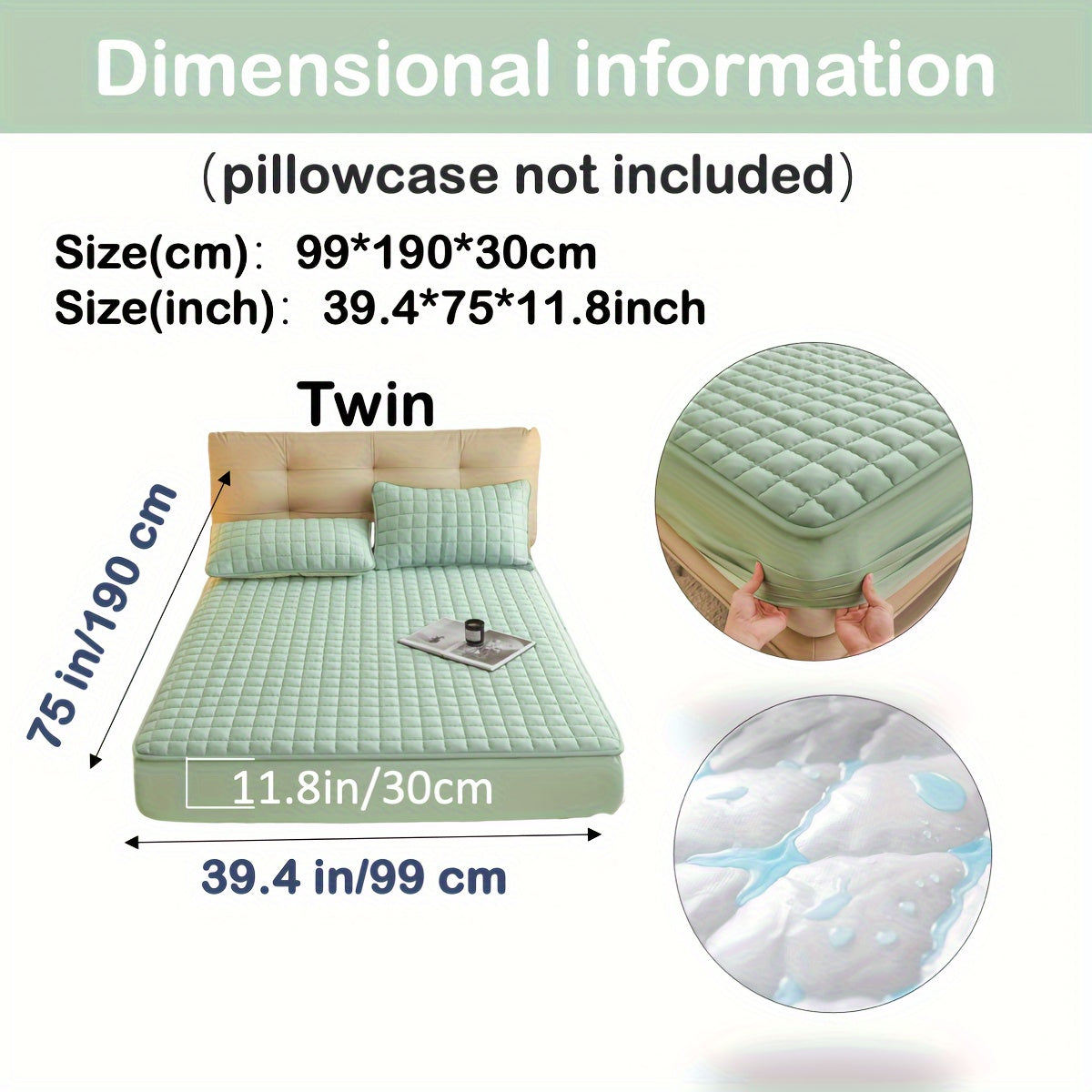 1pc Deluxe Hypoallergenic Mattress Protector - Deep Pocket, Quilted, Waterproof and Soft, for Comfortable Sleep in Bedroom or Guest Room