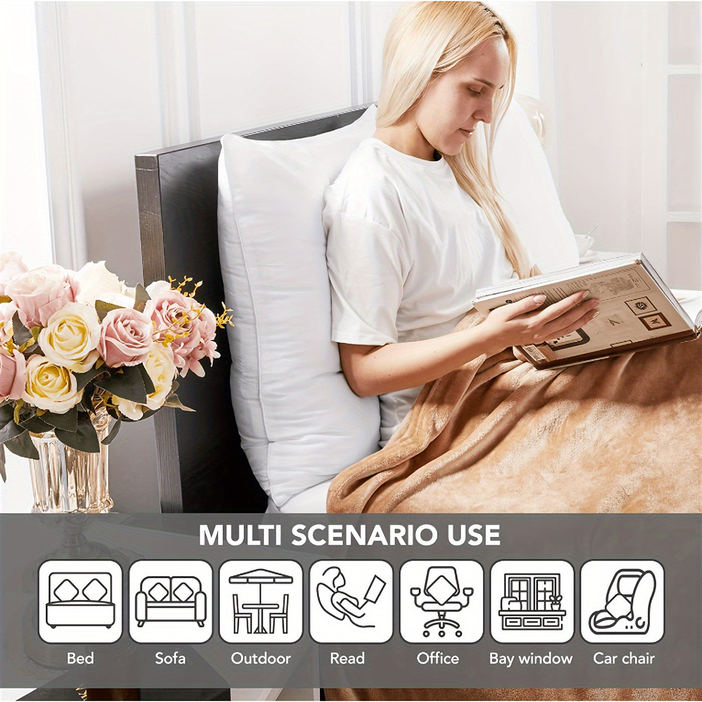 Multi-Purpose White Microfiber Pillow Inserts - Available in Various Sizes for Minimalist Home Decor