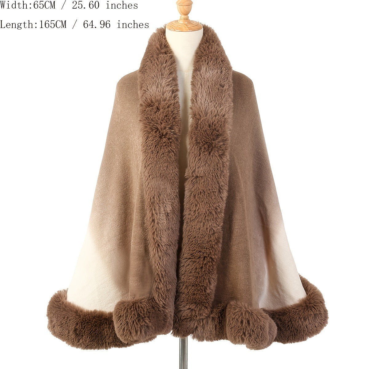25.60"X64.96" Luxurious Imitation Rabbit Fur Shawl Scarf Collar - Soft, Warm, and Cozy Winter Cloak Wrap with Imitation Cashmere Feel - Perfect for Cold Weather, Outdoor Activities, and Fashion Statement
