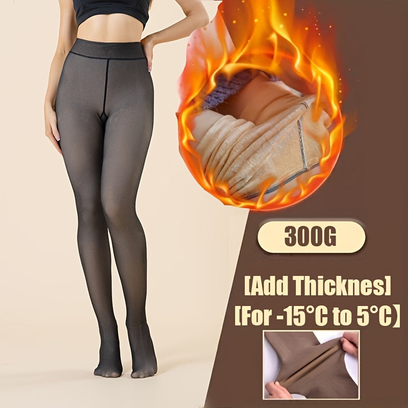 Cozy Thermal Tights for Women - Soft Fleece-Lined, High-Waist, Elastic Leggings for Warmth and Comfort - Perfect for Fall and Winter Seasons