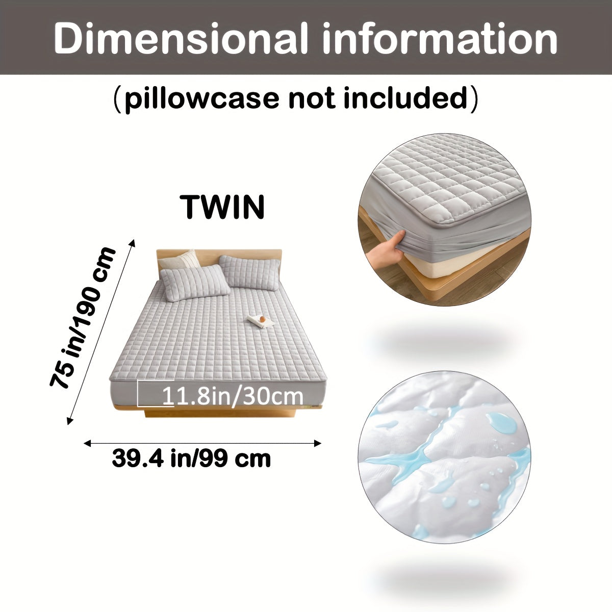 1pc Deluxe Hypoallergenic Mattress Protector - Deep Pocket, Quilted, Waterproof and Soft, for Comfortable Sleep in Bedroom or Guest Room