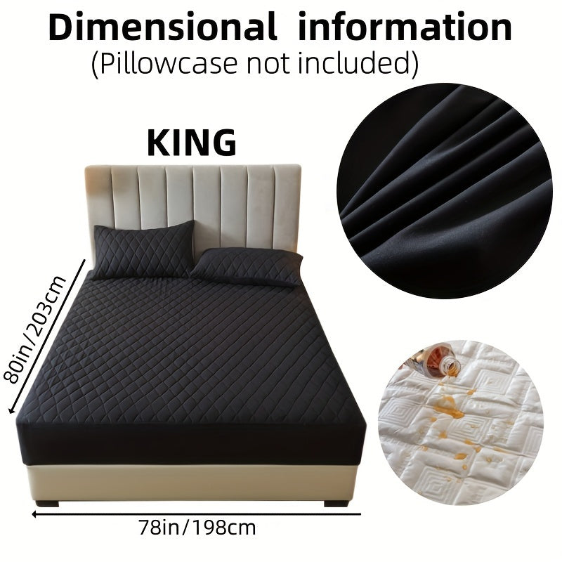 1pc Solid Color Luxurious Mattress Protector - Waterproof, Soft & Cozy Cover - Non-slip All-inclusive Guest Room Bedding - Excludes Pillowcase & Pillow Insert