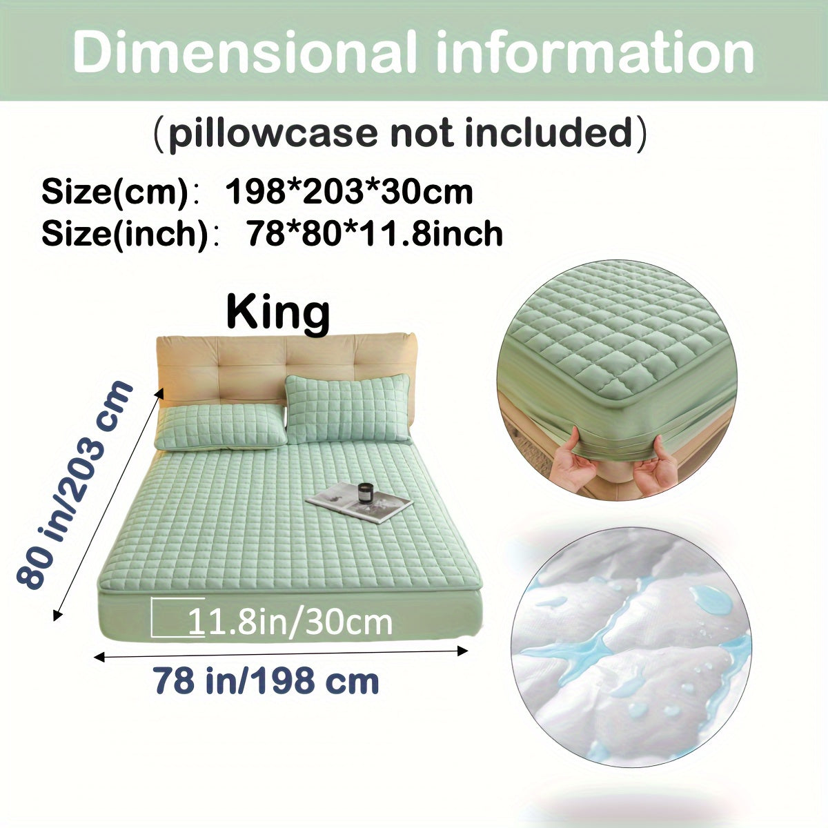 1pc Deluxe Hypoallergenic Mattress Protector - Deep Pocket, Quilted, Waterproof and Soft, for Comfortable Sleep in Bedroom or Guest Room
