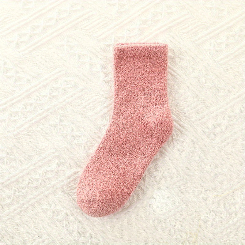 3pairs Boys Girls Kids Thickened Warm Socks For Winter, Loose Top Comfy Crew Socks, Children's Trendy Socks