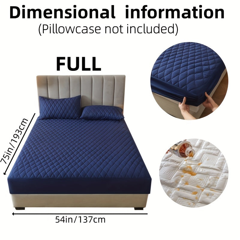 1pc Solid Color Luxurious Mattress Protector - Waterproof, Soft & Cozy Cover - Non-slip All-inclusive Guest Room Bedding - Excludes Pillowcase & Pillow Insert