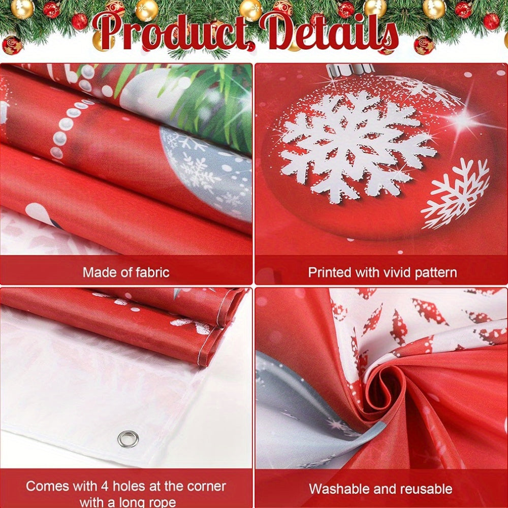 1pc, Festive Snowman Door Hanging, 35.4x70.9 Inches, Polyester, Modern Christmas Porch Decor, Battery-Free, for Home & Party Decoration, Holiday Gifts