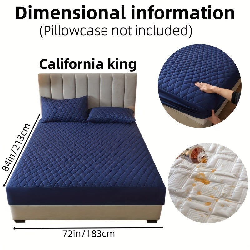 1pc Solid Color Luxurious Mattress Protector - Waterproof, Soft & Cozy Cover - Non-slip All-inclusive Guest Room Bedding - Excludes Pillowcase & Pillow Insert
