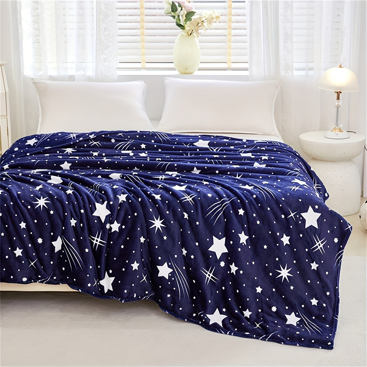 1pc Cozy Meteor Pattern Fleece Throw Blanket - Soft, Warm, Versatile, and Lightweight for Sofa, Couch, Office Bed, Camping, Travel - Perfect Gift for Any Occasion