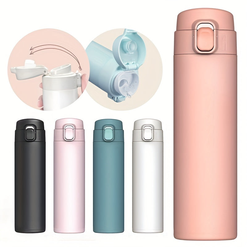 1pc 320ml/10.8oz Insulated Stainless Steel Bouncing Water Bottle - Leakproof, Portable, and Durable Fitness Companion for Outdoor Camping, Hiking, Travel, and Sports - BPA-Free, Sweat-Resistant, and Easy to Clean