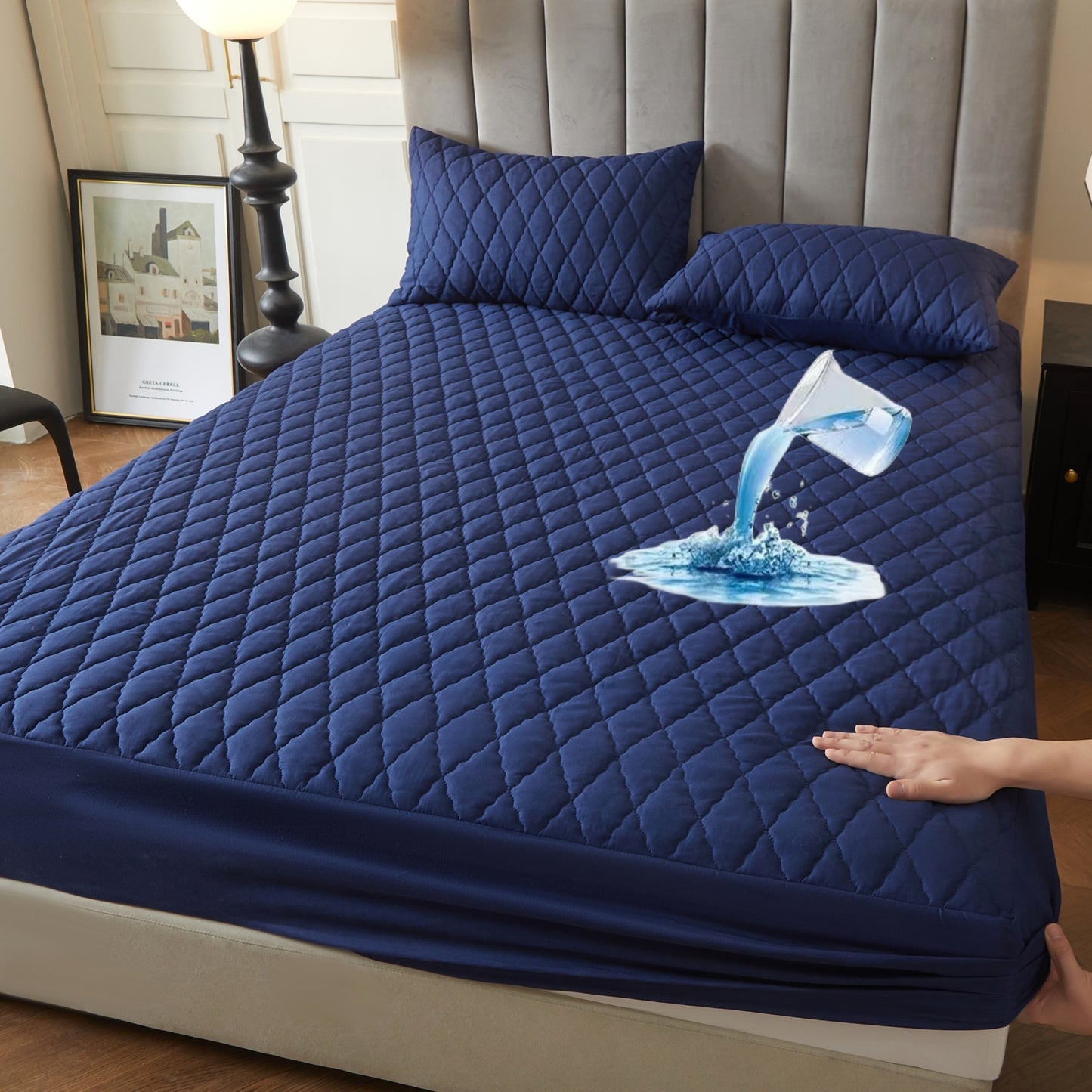 1pc Solid Color Luxurious Mattress Protector - Waterproof, Soft & Cozy Cover - Non-slip All-inclusive Guest Room Bedding - Excludes Pillowcase & Pillow Insert
