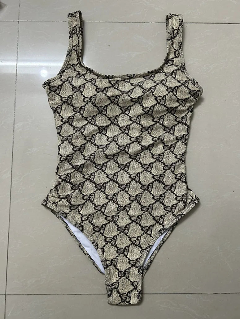 Women Black One Piece Swimwear Designer Padded Bikinis ss Summer Beach Swim Biquinis Letter Print Vacation Hot Spring Bathing Suit #3288