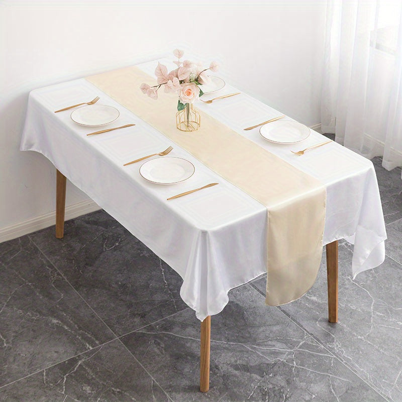 1pc, Stain Table Runner, Color Ding Table Runner, Wedding Banquet Birthday Party Table Decoration, Simple Solid Color Table Runner, Room Decor, Dining Table Decor