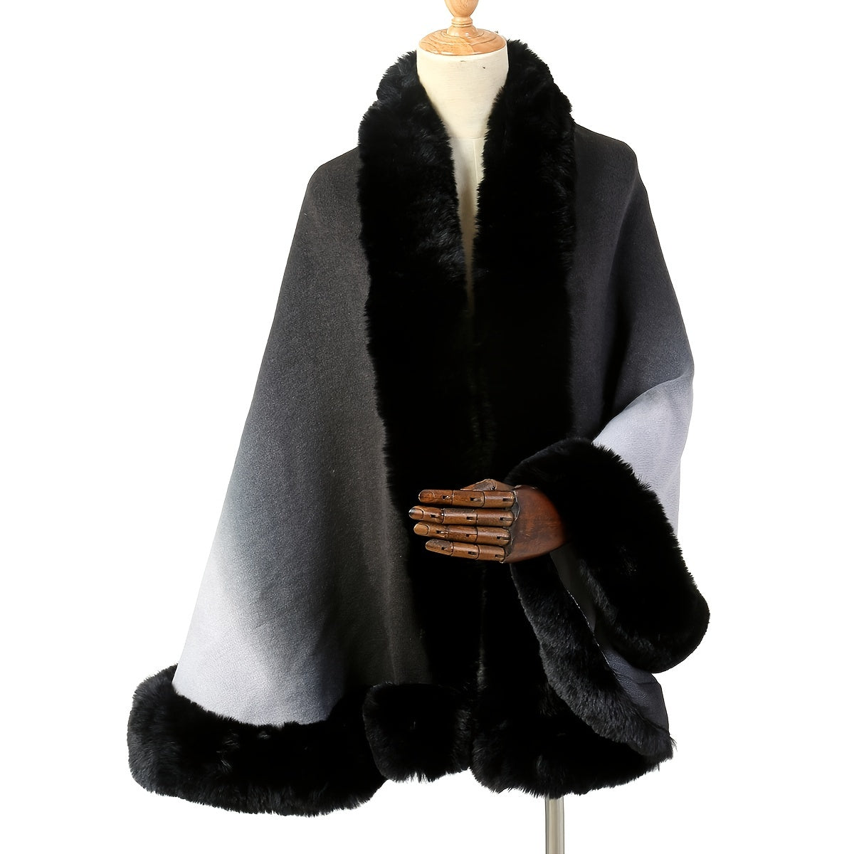 25.60"X64.96" Luxurious Imitation Rabbit Fur Shawl Scarf Collar - Soft, Warm, and Cozy Winter Cloak Wrap with Imitation Cashmere Feel - Perfect for Cold Weather, Outdoor Activities, and Fashion Statement