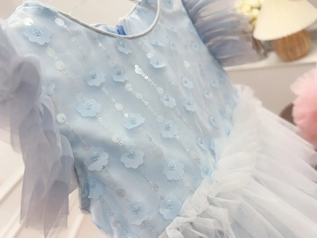 Customized Kids Girls Princess Dress Childrens Girl's Dresses Fashion Summer Petal Wedding Cothes