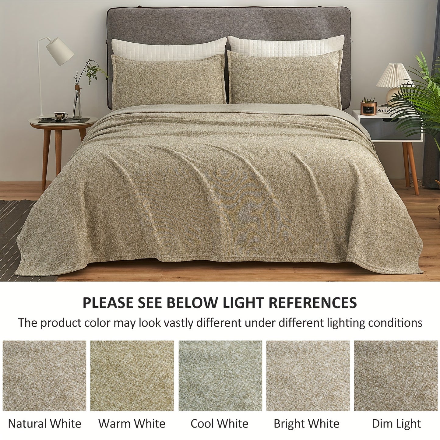 Sweatshirt Blanket Set TWIN (1blanket with 1 sham)/QUEEN (1blanket with 2 shams)/King (1blanket with 2 shams) 300GSM for Jersey Knit Thin Soft Breathable Blanket Set Brings a Stylish Appearance to Bedroom Living Room Couches for all year roud