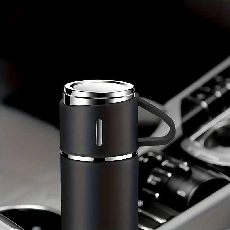 1pc/1 Set, Vacuum Flask, Stainless Steel Insulated Water Bottle With Extra 2 Lids, Travel Thermal Cups, For Hot And Cold Beverages, Summer Winter Drinkware, Gifts