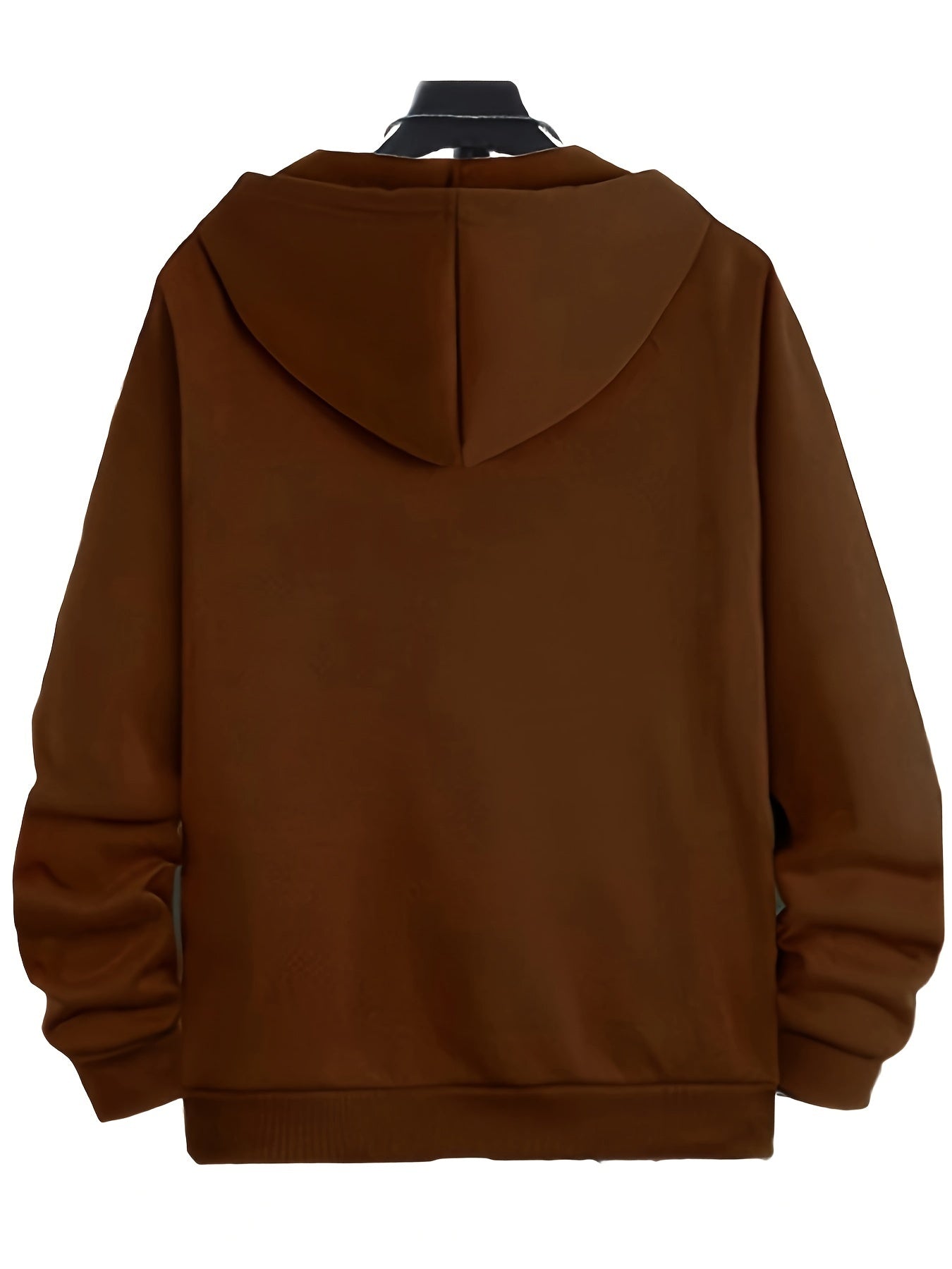 Men's Plus Size Fashion Hoodie with Letter Print - Casual Pullover with Zip Pockets, Polyester Blend, Machine Washable - Perfect for Fall & Winter, PLUS SIZE