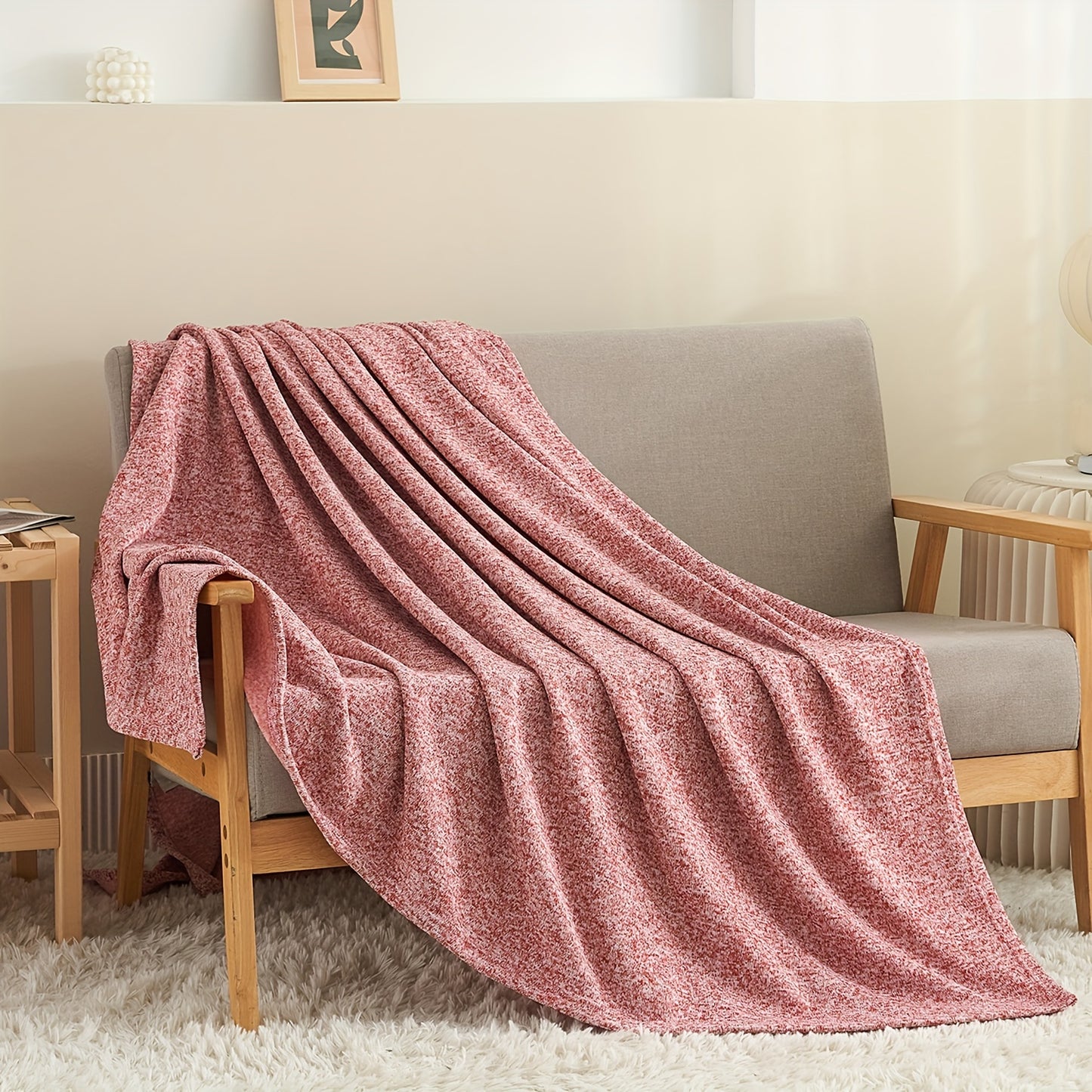 Sweatshirt Blanket Set TWIN (1blanket with 1 sham)/QUEEN (1blanket with 2 shams)/King (1blanket with 2 shams) 300GSM for Jersey Knit Thin Soft Breathable Blanket Set Brings a Stylish Appearance to Bedroom Living Room Couches for all year roud