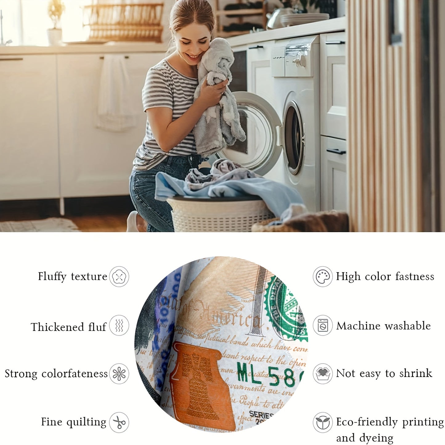 1pc, $100 HD Print Blanket Funny $100 Print Multi-Purpose HD Print Outdoor Beach Camping Living Room Sofa Pet Office Cover Blanket Flannel Blanket Cover Blanket Living Room Decorative Flannel