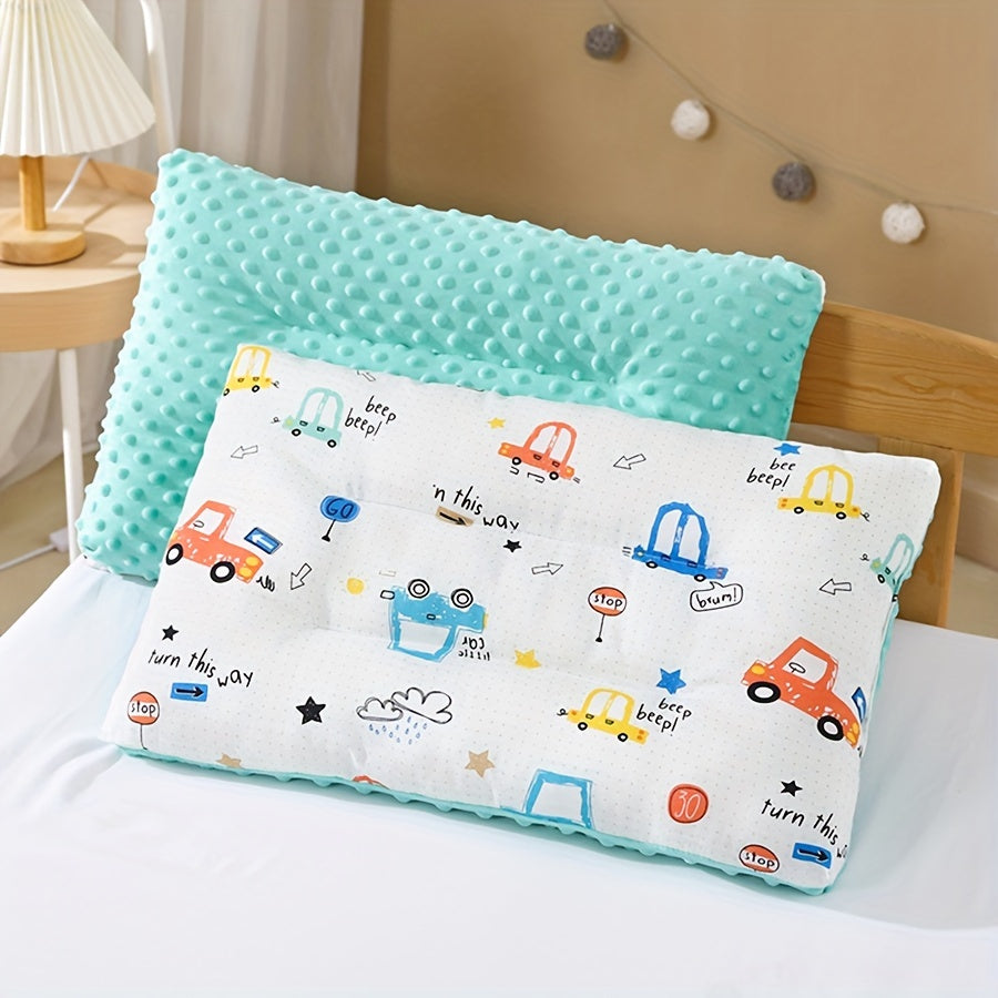 Double-Sided Kids Animal Print Cotton Pillow for Children Ages 3-12, Machine Washable, Fade & Soil Stain Resistant, Polyester Filled for Versatile Bedding